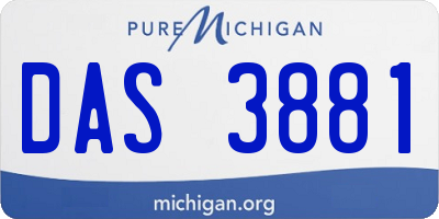 MI license plate DAS3881