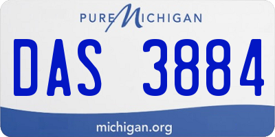 MI license plate DAS3884