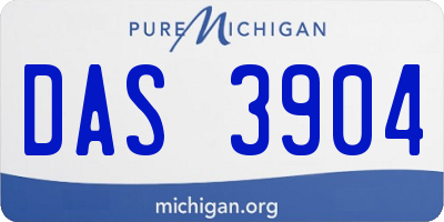 MI license plate DAS3904