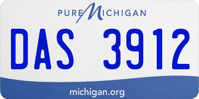 MI license plate DAS3912