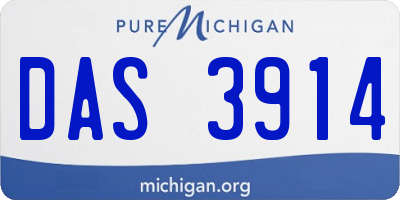 MI license plate DAS3914