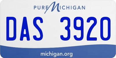 MI license plate DAS3920