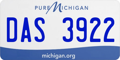 MI license plate DAS3922