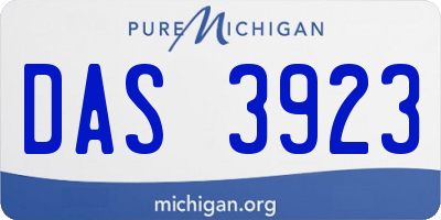 MI license plate DAS3923