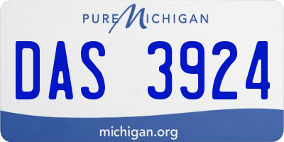 MI license plate DAS3924