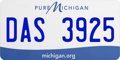 MI license plate DAS3925