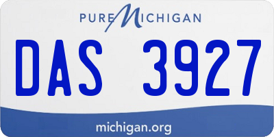 MI license plate DAS3927