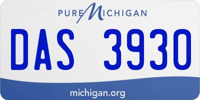 MI license plate DAS3930