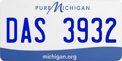 MI license plate DAS3932