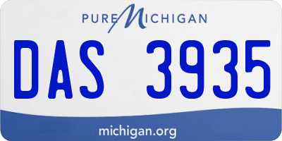 MI license plate DAS3935
