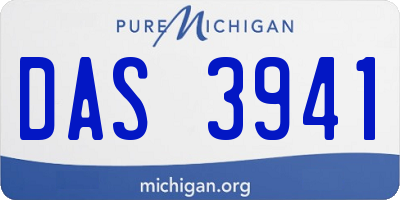 MI license plate DAS3941