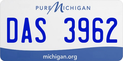 MI license plate DAS3962