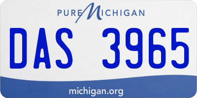 MI license plate DAS3965