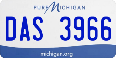 MI license plate DAS3966
