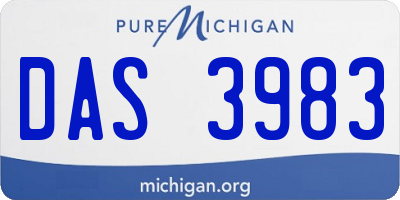 MI license plate DAS3983