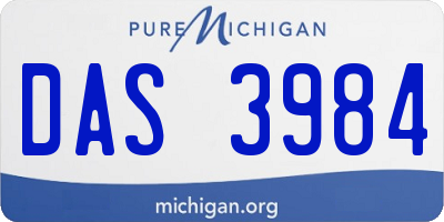 MI license plate DAS3984
