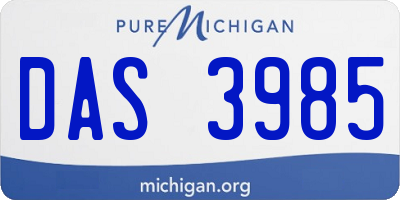 MI license plate DAS3985