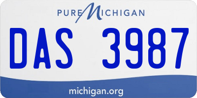 MI license plate DAS3987