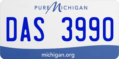MI license plate DAS3990