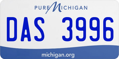 MI license plate DAS3996