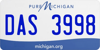 MI license plate DAS3998