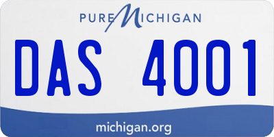 MI license plate DAS4001