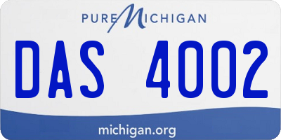 MI license plate DAS4002