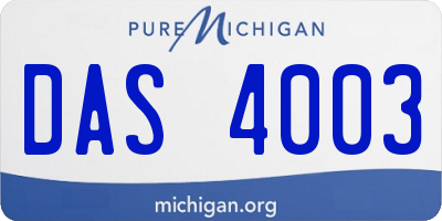 MI license plate DAS4003
