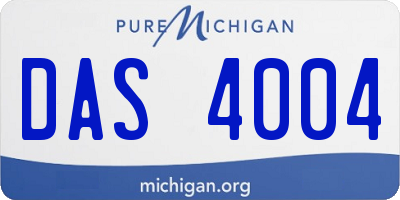 MI license plate DAS4004