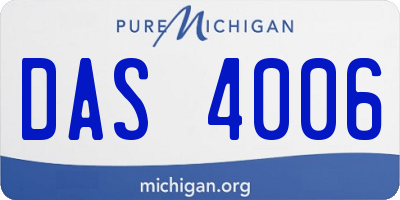MI license plate DAS4006