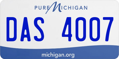 MI license plate DAS4007