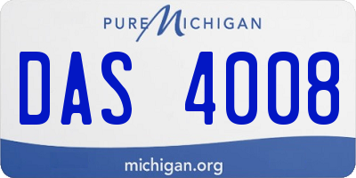MI license plate DAS4008