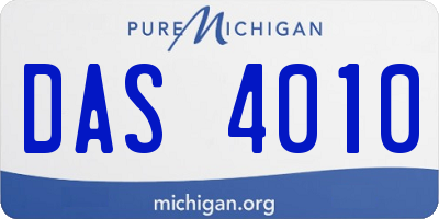 MI license plate DAS4010