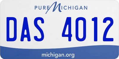 MI license plate DAS4012