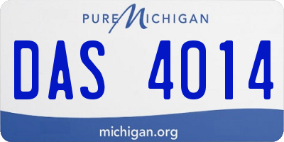 MI license plate DAS4014