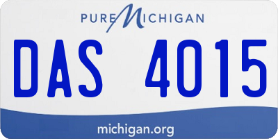 MI license plate DAS4015