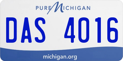 MI license plate DAS4016
