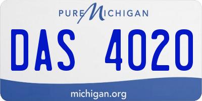 MI license plate DAS4020