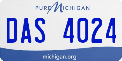 MI license plate DAS4024