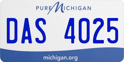 MI license plate DAS4025