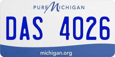 MI license plate DAS4026