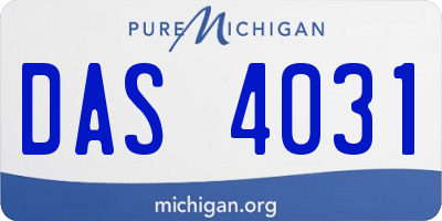MI license plate DAS4031