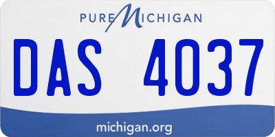 MI license plate DAS4037