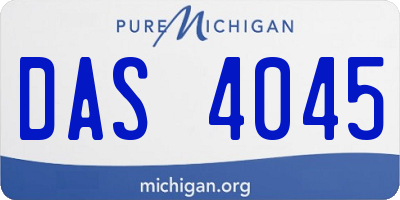 MI license plate DAS4045