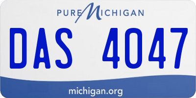 MI license plate DAS4047