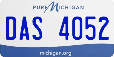 MI license plate DAS4052