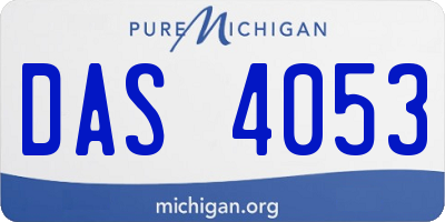 MI license plate DAS4053
