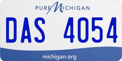 MI license plate DAS4054