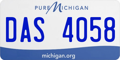 MI license plate DAS4058