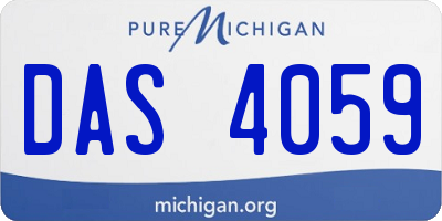 MI license plate DAS4059